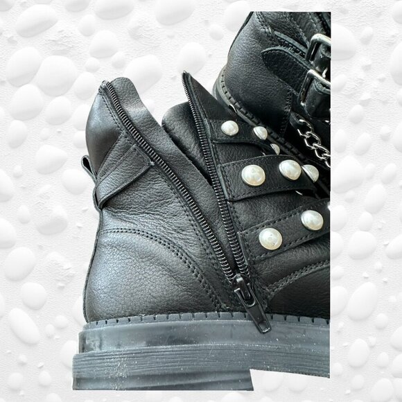 Design Lab Pearl/Chain Boots Size 8 NWT original box - Picture 10 of 13